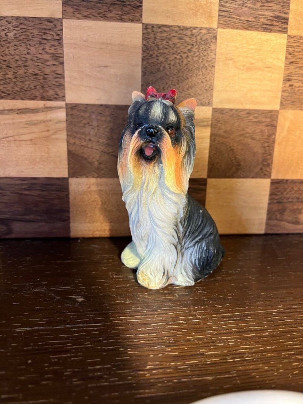Yorkshire Resin Dog Figurine, shows wear